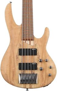 ESP LTD B-205SM Spalted Maple Five-String Bass Guitar, Natural Satin