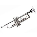 image to open expanded view Bb PITCH TRUMPET WITH HARD CASE AND MP, NICKEL SILVER