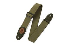 Levy's MSSC8-GRN 2" Signature Series Cotton Guitar Strap With Suede Ends And Slide and Loop Adjustment. Green Color