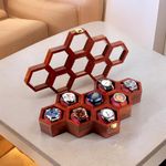 Creation India Craft Wooden Watch Box, Honeycomb Watch Case, Watch Box for Men, Watch Storage Box, Gift for Men & Women (8 Slots)