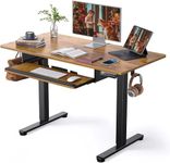 ErGear Standing Desk with Large Keyboard Tray, 120 x 60 cm Height Adjustable Electric Standing Desk Sit Stand Desk with 3 Memory Smart Pannel, Home Office Computer Desk, Vintage Brown