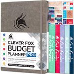 Clever Fox Budget Planner PRO - Financial Organizer + Cash Envelopes. Monthly Finance Journal, Expense Tracker & Personal Account Book, Undated, 18 x 25.5cm - Grey