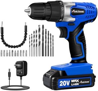 AVID POWER 20V MAX Lithium lon Cordless Drill Set, Power Drill Kit with Battery and Charger, 3/8-Inch Keyless Chuck, Variable Speed, 16 Position and 22pcs Drill Bits (Blue)