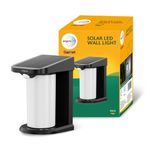 Wipro Garnet Motion Sensor Solar Wall Light SW02 | 6 in 1 modes | Color Changing(Warm & Cool White) | Auto ON (Night) & OFF (Day) | IP65 | Outdoor Light for Home, Balcony, Patio, Stairs, Garden | Pk 1
