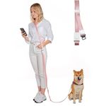 SVD.PET 4-in-1 Hands Free Dog Leash, Versatile Crossbody Dog Leash with Easy Release Buckle, Easy Adjust Waist Dog Leash to Fit Your Body and Waist for Walking, Jogging and Running Your Dog (Pink)