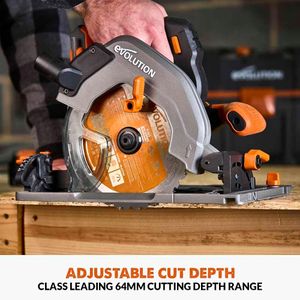 Evolution Cordless Circular Saw – Lightweight Power Tool, R185CCSX-Li