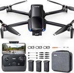 Ruko U11MINI 4K Drones with Camera 4K Professional 8K Photo, 3-Aixs Gimbal Drone with Camera, 96Mins Flight Time 3 Batteries for Beginners, 20000ft Transmission Range, GPS Auto Return with Beeper