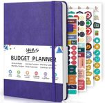 WEMATE Budget Planner 2025 - Monthly Budget Book with Expense Tracker Notebook, 12 Month Undated Bill Organizer & Financial Planner, Account Book to Take Control of Your Finances, A5 (Purple)