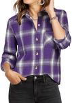 Zeagoo Ladies Lightweight Plaid Flannel Shirt for Women Long Sleeve Buttoned Buffalo Blouse 2024 Fashion Casual Tops XXL