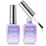 Gellen Gel Base and Top Coat 18ml Crystal Top Coat Nail Polish Anti-scratch No Sanding Base Coat Soak Off UV Light Cured Clear Super Glossy Gel Top Coat Gel X Nail Base Coat Gel Polish for Salon Home