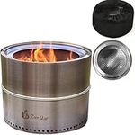 Portable Smokeless Fire Pit for Outdoors - Bonfire Pit with Stainless Steel Insert, Wood Burning - Ideal for Patio, Camping, Garden, Picnic, and Backyard Cooking