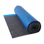 VEVOR Floor Underlayment 100 sq. ft/Roll, 3 mm Thick Laminate Flooring Padding with Attached Vapor Barrier, Heavy Duty Fiber + PE Film, Soundproofing & Noise Reduction, Ideal for Vinyl Wood