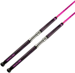 MASTER LOGIC 2 Pack Catfish Fishing Rod, 7’Glow in The Dark 1 Piece Catfish Casting Rods Extra Heavy Catfishing Rods Pink