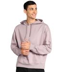 Alan Jones Clothing Men's Cotton Blend Hooded Loose Fit Oversize Hoodie (Light Purple_Medium)