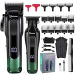 Hatteker Professional Clippers and Trimmers Set, Cordless Hair Clippers for Men, Barber Clippers Set, Rechargeable Beard Trimmer