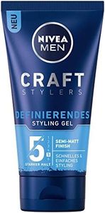 NIVEA MEN Hair Gel with Semi Matte Finish, Easy Hair Styling with Strong Hold, Hair Gel for Men with Vitamin E, Craft Stylers Defining Styling Gel (150 ml)