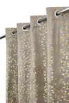 FabFabriX Heavy Velvet Fabric Luxury Looks Room Darkening Patti Designer Curtains Long Door for 11 Feet, Grey, Pack of 4 Pieces