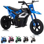 GarveeHome 24V Electric Dirt Bike for Kids, 12" Fat Tire 350w Electric Motorcycle with Battery, 10MPH Top Speed, 130 LBS Max Load, Twist Grip Throttle, Mini Dirtbike for Kids, Mountain Off-Road Bike