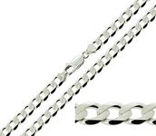 Christopher James of London CJoL - Solid 925 Sterling Silver 24" (61cm) 6mm Wide Flat Curb Chain In Gift Box - 24g