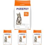 Purepet Adult Dry Cat Food Mackerel Flavour, 1 kg Pack (Pack of 4)