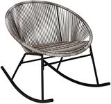 Charles Bentley Zanzibar Rocking Chair Grey Rattan String Seat Furniture Indoor Outdoor Patio Seating