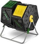 Dual Chamber Compost Tumbler – Easy-Turn, Fast-Working System – All-Season, Heavy-Duty, High Volume Composter with 2 Sliding Doors - (2 – 18.5gallon /70 Liter)