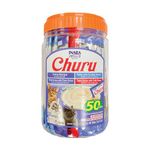 INABA Churu Cat Treats, Lickable, Squeezable Creamy Purée Cat Treat with Green Tea Extract & Taurine, 0.5 Ounces Each Tube, 50 Tubes, Tuna & Seafood Variety