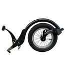 FreeWheel Wheelchair Attachment with Pneumatic Wheelchair front Wheel Tire - Cool Wheelchair Accessories for Standard Frames and Standard Footrests (Black)