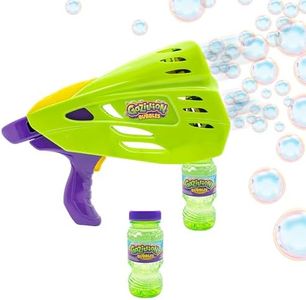 Gazillion Bubbles Double Bubble Blaster - 2-in-1 Bubble Wand & Machine - Endless Bubbles - LED Light Show - Includes 2 Bottles of Bubble Solution
