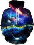 LAIDIPAS Unisex Space Hoodies for Boys Girls 3D Novelty Cool Graphic Sweatshirt L