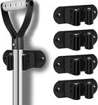 HYRIXDIRECT Mop and Broom Holder Wall Mount Heavy Duty Stainless Steel Wall Mounted Broom Organizer Laundry Room Home Garden Garage Storage and Organization Rack (Black)