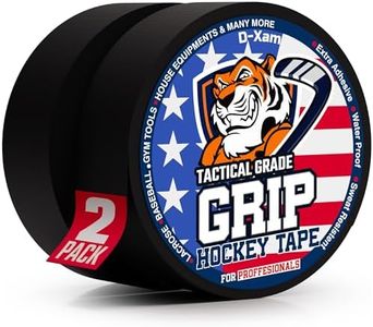 Hockey Tape Black Grip Tape 2 Roll Athletic Sports Tape 1inch Multipurpose Cloth Tape for Lacrosse Stick Handles Pullup Bars Tools Fingers - Water-Resistan Protect from Scratches Smudges Goon Tape