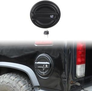 Fuel Filler Door Locking Gas Tank Cap Cover for Hummer H2 2003-2009 Accessories Fuel Filler Door Gas Cap Cover Anti-theft Locking Fuel Filler Tank Cover Fuel/Gas Tank Cap Replacement Aluminum (Black2)