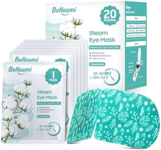 BeHoomi 20 Packs Steam Eye Mask, Heated Eye Mask Disposable Warm Compress for Eyes, Self Heating Moist Heated Eye Masks,Sleep Mask for Home Office Travel, Stocking Stuffers -Unscented