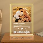 Mocessory Personalized Acrylic Music Plaque with Wooden, Custom Spotify Plaque With Unique Custom Your Favorite Song & Photo For Boyfriend or Girlfriend, Customized Gifts for Couples, Famlily