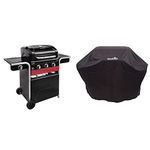 Char-Broil 3 Burner Hybrid Gas and Coal Barbecue Grill and Cover, Black