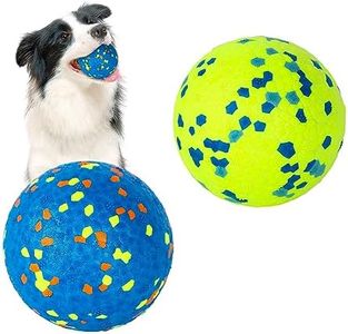 Paquete de 2 juguetes de pelota para perros, bolas indestructibles para perros, bolas de goma de alto rebote, bola interactiva sólida duradera, juguetes resistentes para entrenamiento de dientes, para