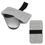 kwmobile Mouse Case Compatible with Apple Magic Mouse 1 / Magic Mouse 2 / Logitech Pebble Wireless Pouch - Felt Protective Carrying Cover Bag - Light Grey/Black