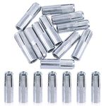 Tanstic 12Pcs 3/8'' Premium Zinc Plated Carbon Steel Knurled Drop-in Anchor for Solid Concrete (3/8'')