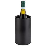 Buddy´s Bar - Bottle Cooler "Double-Walled", High-Quality Stainless Steel Champagne Cooler, 12 x 20 cm, Inner Diameter 10 cm, Wine Cooler Suitable for 0.7 L - 1.5 L Bottles, Colour: Black