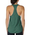 icyzone Workout Tank Tops for Women - Athletic Yoga Tops, Racerback Running Tank Top (S, Army)