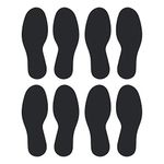 LiteMark Large Size Black Removable Footprint Decal Stickers for Floors and Walls - Pack of 8 (4 Pairs)