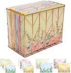 Global Printed Products Deluxe Designer Hanging File Folder Kit, Includes Metal Hanging Basket, 12 Hanging Folders, 24 File Folders, 1/3 Cut Tab, Assorted Positions, Letter Size (Watercolor Floral)