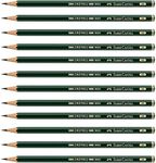 Faber-Castell Pencils, Castell 9000 Artist graphite pencils, 4B black lead Pencil for drawing, sketch, shading - box of 12