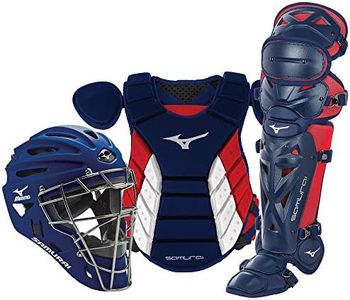 Mizuno Samurai Adult Baseball Boxed Catcher's Gear Set, Navy-Red, 15" Men's Adult