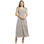 Zink London Blue Bohemian Women's Tie-Up Maxi Dress