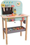 Owl & Fox Wooden Workbench, Pretend and Play Tool Workshop, with Saw, Spanner, Hammer, Screws and Accessories, Role Play for Kids 3+, Sustainable, Traditional & Stylish, 54.5 x 32 x 85 cm (h)