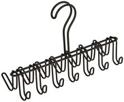 iDesign 6557 Classico Tie and Belt Hanger, Tie Rack for Wardrobe, Made of Metal, Belt Holder Matte Black,26 x 9.5 x 17 centimeters