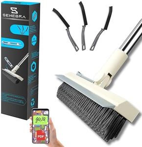 SENEBRA Cepillo de Limpieza para la Ducha y Baño con Palo Extensible y 3 Cepillos Limpia Juntas de Cerdas Duras para Grietas y Azulejos - Cepillo Limpieza Hogar Multifuncional para Grietas y Suelos
