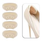 VivoFoot 4 PCs Anti-Slip Heel Grips, Thick Liners & Fillers for Half-Size Too Big or Loose Shoes, Heel Cushion Inserts, Heel Pads to Prevent Heel Slipping Out, Rubbing and Blisters (Beige)